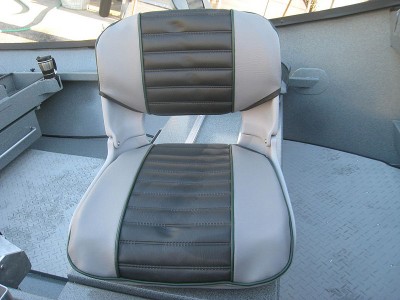 Smoke & Black with Emerald Piping Seat Pad