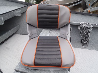 Smoke & Black with Orange Piping Seat Pad